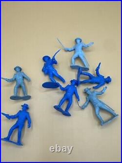 Vintage Marx Alamo Zorro Plastic Soldiers Lot Of 52 Blue 54mm