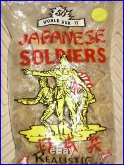 Vintage Marx Battleground 50 Japanese Soldiers in Sealed Bag Playset RARE