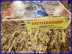 Vintage Marx Battleground Box with Contents, Soldiers, Vehicles Etc