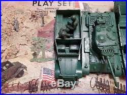 Vintage Marx Battleground Box with Contents, Soldiers, Vehicles Etc