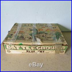 Vintage Marx Battleground Playset 4752 WW2 WWII Toy Set withBox