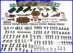 Vintage Marx Battleground WWII US Army German Soldier 182pc Lot Playset withBox