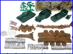 Vintage Marx Battleground WWII US Army German Soldier 182pc Lot Playset withBox