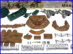 Vintage Marx Battleground WWII US Army German Soldier 182pc Lot Playset withBox