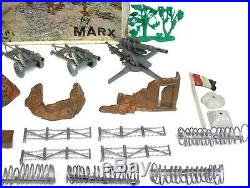 Vintage Marx Battleground WWII US Army German Soldier 182pc Lot Playset withBox