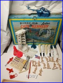 Vintage Marx Cape Kennedy Action Carry-all Metal Tin Litho Playset No. 4625