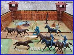 Vintage Marx Carry-All Action Fort Apache Play Set Figures Toy with Metal Box