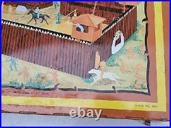 Vintage Marx Carry-All Action Fort Apache Play Set Figures Toy with Metal Box