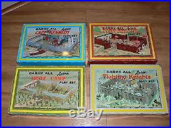 Vintage Marx Carry All Action Play Sets Cape Kennedy, Fort Apache, Boot Camp & F