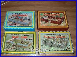 Vintage Marx Carry All Action Play Sets Cape Kennedy, Fort Apache, Boot Camp & F