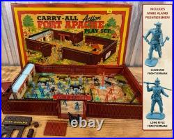 Vintage Marx Carry-All Fort Apache No. 4885 Play Set with Alamo Figures & Other +