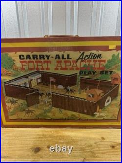 Vintage Marx Carry-All Fort Apache No. 4885 Play Set with Alamo Figures & Other +