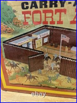 Vintage Marx Carry-All Fort Apache No. 4885 Play Set with Alamo Figures & Other +
