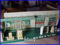 Vintage Marx Cities Service Gas Station Play Set Playset Tin Toy