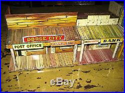 Vintage Marx DODGE CITY Tin Playset Western Building Hotel Bank Saloon Barber NR