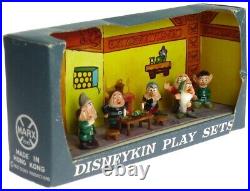 Vintage Marx Disney Disneykins Snow White & The Seven Dwarfs Mini Playset withBox