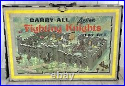 Vintage Marx Fighting Knights Playset & Action Carry All! Many Accessories, 4635