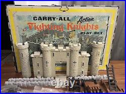Vintage Marx Fighting Knights-action Carry-all-metal Tin Litho-playset Huge Lot