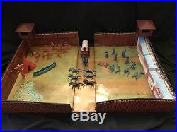 Vintage Marx Fort Apache Carry All Action Playset Lots Of Figures & Items