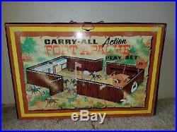 Vintage Marx Fort Apache Carry All Action Playset Lots Of Figures & Items