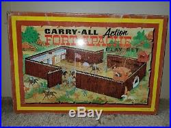 Vintage Marx Fort Apache Carry All Action Playset Lots Of Figures & Items