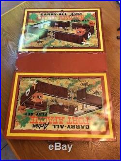 Vintage Marx Fort Apache Carry All Playset Complete Great Shape Cowboys Indians