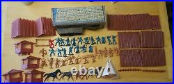 Vintage Marx Fort Apache Lot (32 cowboy indian figures 4 horses Cavalry teepee)