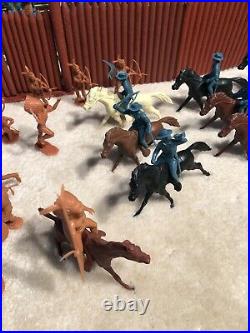 Vintage Marx Fort Apache Playset 1960s Horses Parts Us Cavalry Great Shape