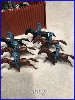 Vintage Marx Fort Apache Playset 1960s Horses Parts Us Cavalry Great Shape