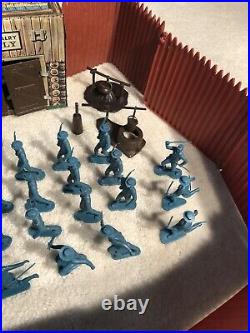 Vintage Marx Fort Apache Playset 1960s Horses Parts Us Cavalry Great Shape