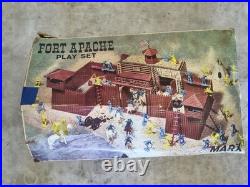 Vintage Marx Fort Apache Playset 3681 With Extra Figures And Box READ