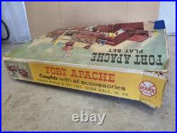 Vintage Marx Fort Apache Playset 3681 With Extra Figures And Box READ