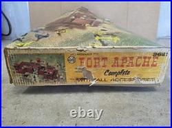 Vintage Marx Fort Apache Playset 3681 With Extra Figures And Box READ