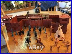 Vintage Marx Fort Apache Playset Complete Great Shape Cowboys Indians