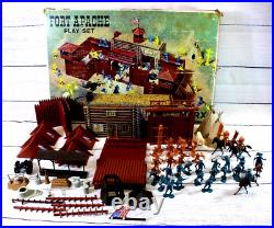 Vintage Marx Fort Apache Playset With Cavalry, Indians, And Accessories