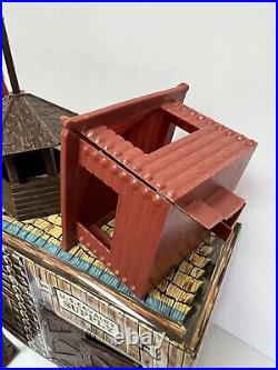 Vintage Marx Fort Apache Sears Playset Tin Litho Cavalry Supply Set With Porch