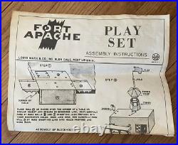 Vintage Marx Fort Apache Set with Calvary Stable, Tepee, Plastic Figures 100 pcs