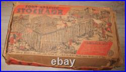 Vintage Marx Fort Apache Stockade Playset Plastic Cowboy & Indians Figures & Box