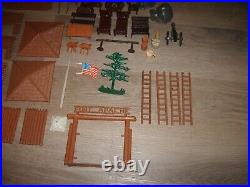 Vintage Marx Fort Apache Stockade Playset Plastic Cowboy & Indians Figures & Box