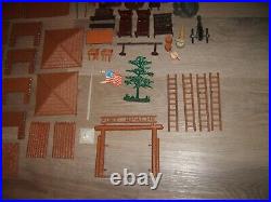 Vintage Marx Fort Apache Stockade Playset Plastic Cowboy & Indians Figures & Box