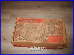 Vintage Marx Fort Apache Stockade Playset Plastic Cowboy & Indians Figures & Box