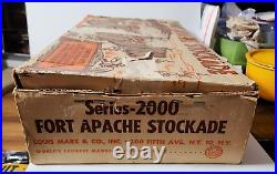 Vintage Marx Fort Apache Stockade Set Series 2000 #3660 Soldiers Indians with Box