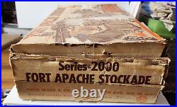 Vintage Marx Fort Apache Stockade Set Series 2000 #3660 Soldiers Indians with Box