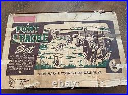 Vintage Marx Fort Apache Toy Play Set with Box Instructions #3680 Indians