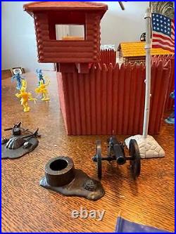 Vintage Marx Fort Apache Toy Play Set with Box Instructions #3680 Indians