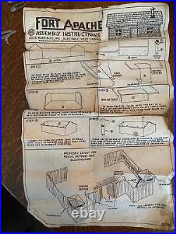 Vintage Marx Fort Apache Toy Play Set with Box Instructions #3680 Indians