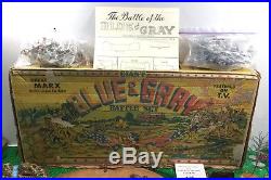 Vintage Marx Giant Blue & Gray Battle Set with Original Box Mostly Complete Mint