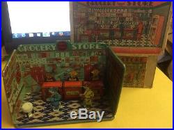 Vintage Marx Home Town Grocery Store Tin Litho Playset 1920 With part of box