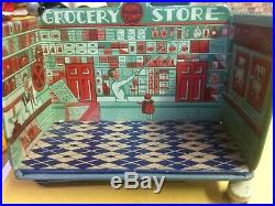 Vintage Marx Home Town Grocery Store Tin Litho Playset 1920 With part of box