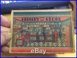 Vintage Marx Home Town Grocery Store Tin Litho Playset 1920 With part of box